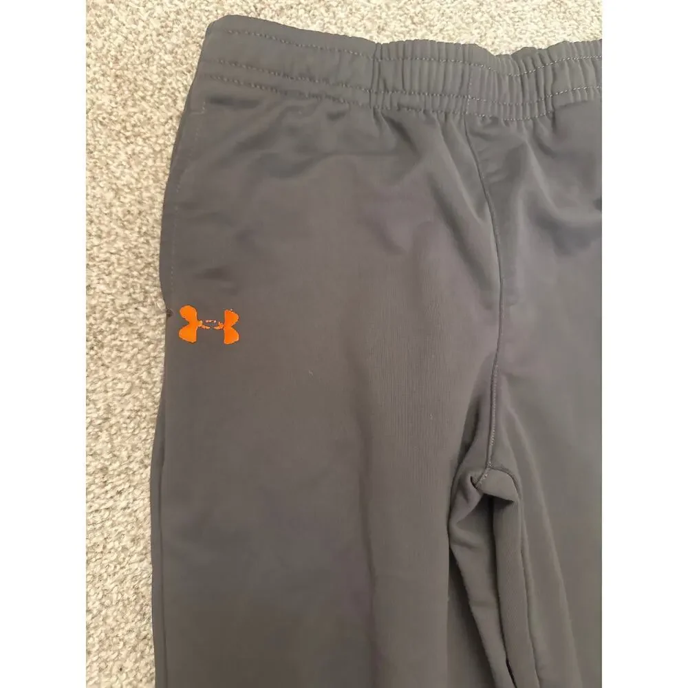 Boys Under Armour Orange/Gray Tracksuit Two Piece Jacket/Pants, 7